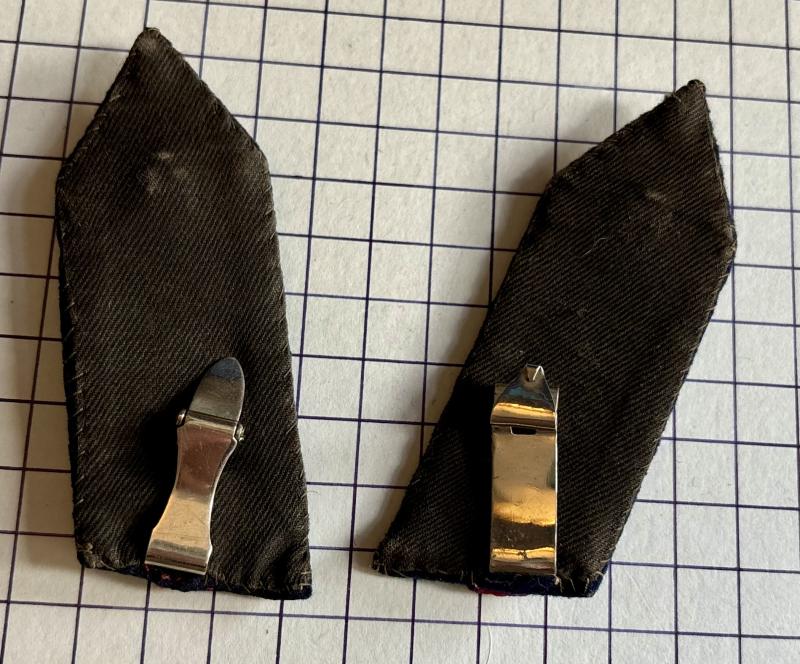 cWW1 Pair of Departmental & Administrative Staff Officer Gorget Patch Rank Badges