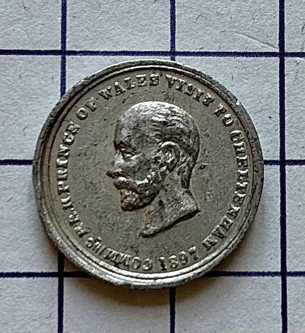 1897 Royal Gloucestershire Hussars (RGH) Prince of Wales Visit to Cheltenham Glos Souvenir Medal Coin