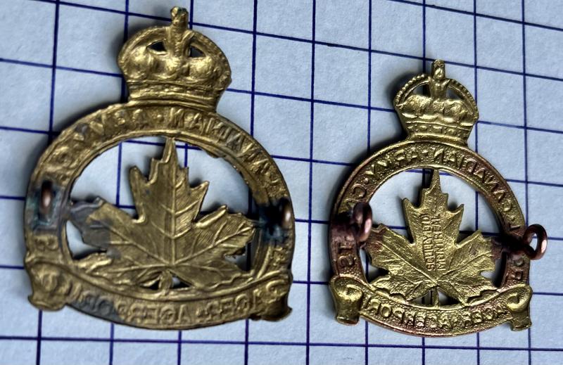 c1942-52 Royal Canadian Army Cadet Force Cap Badges 2 x Variations