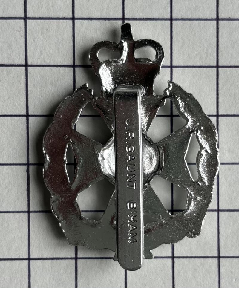 The Prince of Wales's Own Regiment of Yorkshire Leeds Rifles Anodised / Staybrite Cap Badge