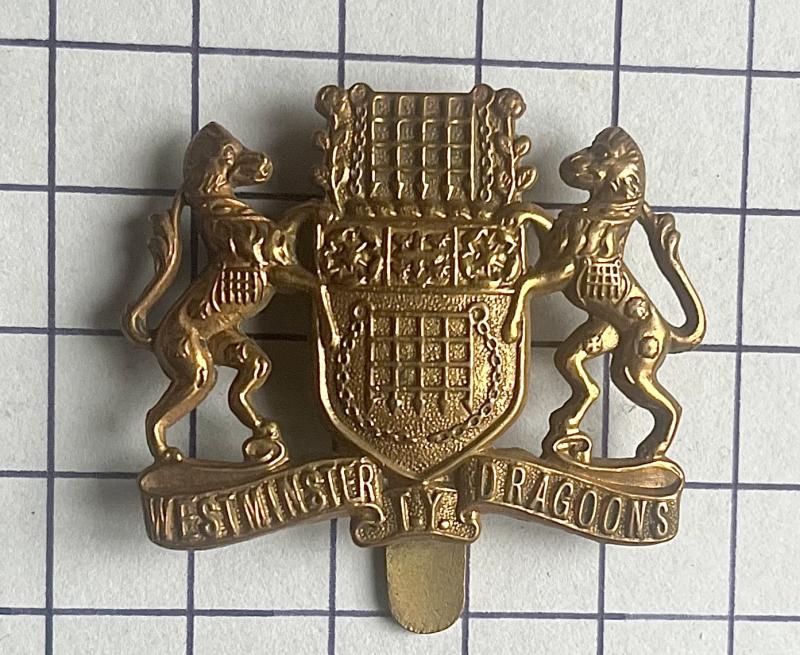 Westminster (Yeomanry) Dragoons Territorial Yeo (TY) Scroll Brass Cap Badge