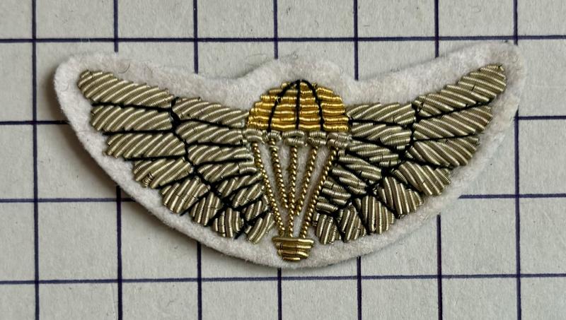 British c1970s Special Air Service (SAS) White Mess Dress (Tropical) Wings Senior Non-Commissioned Officer Pattern Badge