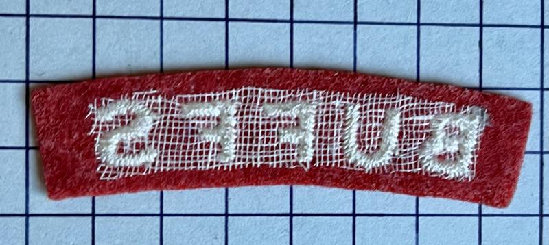cWW2 Buffs Royal East Kent Regiment Shoulder Title Badge