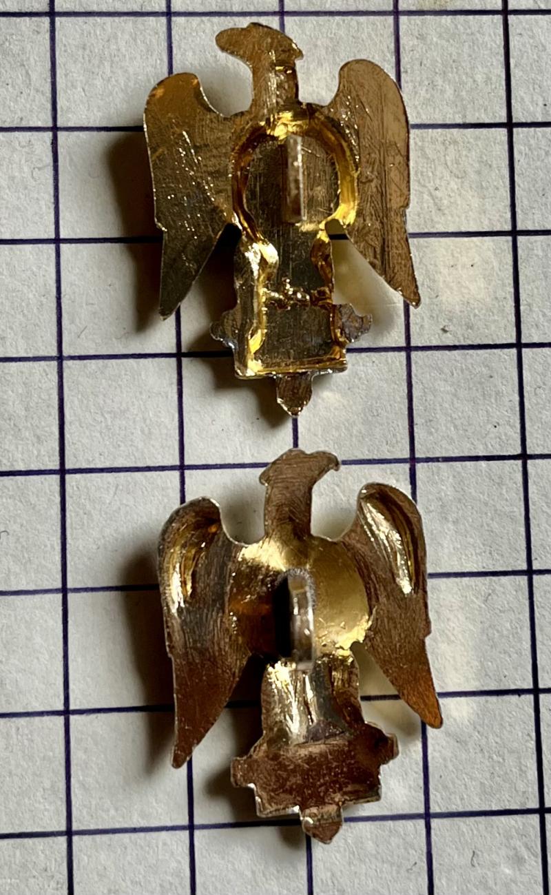 1st Royal Dragoons Anodised Aluminium Collar Badges