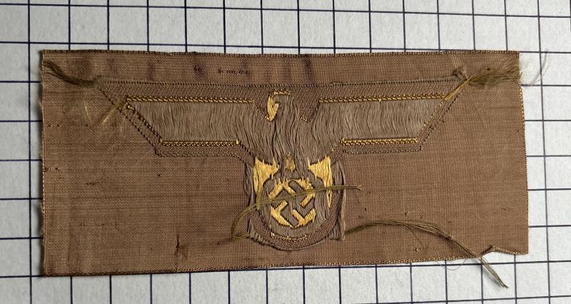 WWII German Kriegsmarine (Navy) Cloth EM/NCO’S Tropical Breast Eagle