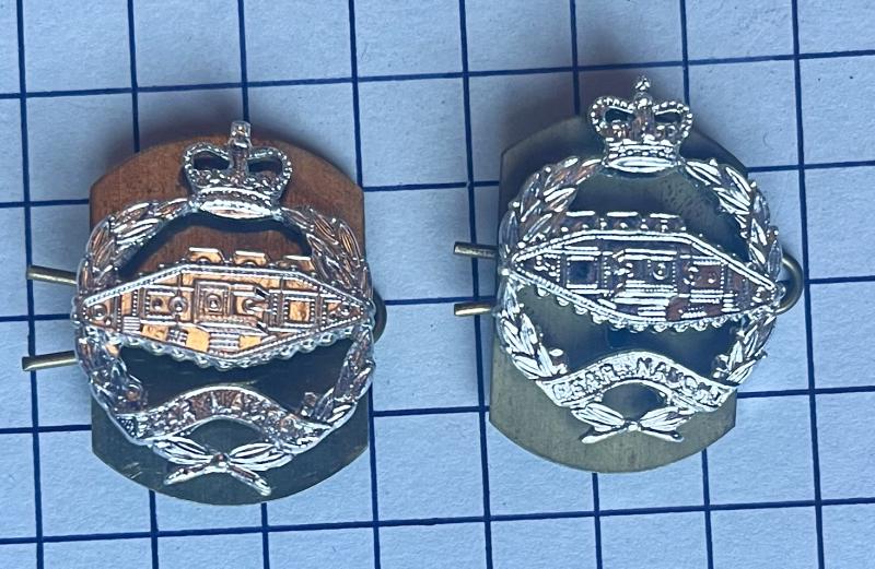 Royal Tank Regiment (RTR) Pair of Anodised Collar Badges