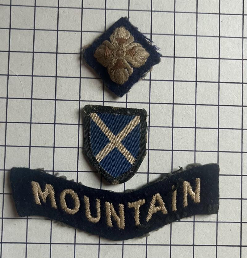 cWW2 52nd (Lowland) Division Printed Embroidered Combo Cloth Formation Sign Patch Badge