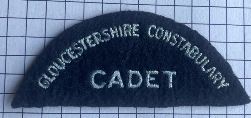 Vintage Gloucestershire Police Cadet Constabulary Cloth Shoulder Title Patch Badge