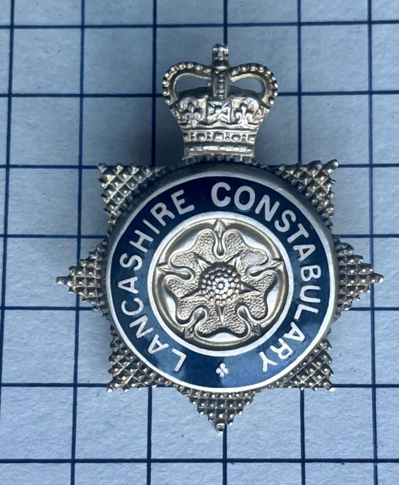 Silver and Enamel Lancashire Senior Police Officer's Cap Badge