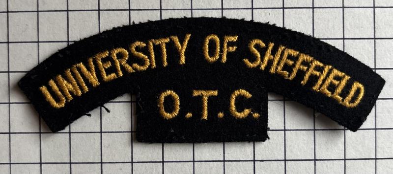 University of Sheffield Yorkshire Officer Training Corps (OTC) Cloth Shoulder Title Patch