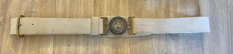 c1881-1902 The Duke of Cambridge's Own (Middlesex Regiment) Officer's Pattern Waist Belt Clasp & Buff Leather Belt
