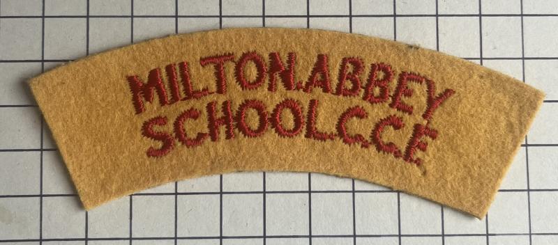 Milton Abbey School Dorset Combined Cadet Force (CCF) Cloth Shoulder Title Badge Patch