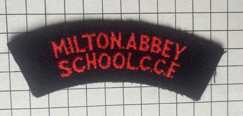 Milton Abbey School Dorset Combined Cadet Force (CCF) Cloth Shoulder Title Badge Patch