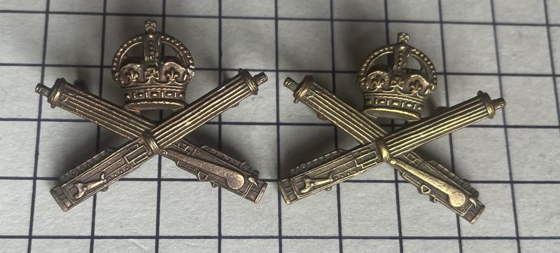 cWW1 Machine Gun Gorps (MGC) Other Ranks Gilding Metal Pair of Collar Badges