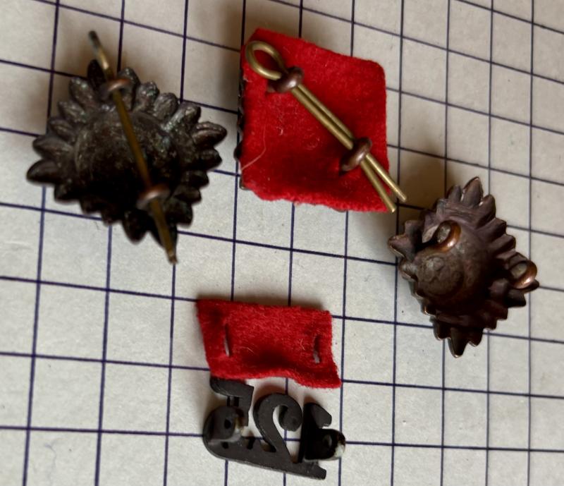 cWW1 India 125th Napier's Rifles Regiment Metal Shoulder Title and Rank Pips