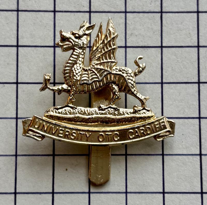 University of Cardiff Officer Training Corps (OTC) Wales Anodised Aluminium Cap Badge