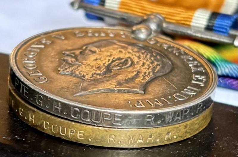 cWW1 Casualty Pair George H Coupe 6th Battalion Royal Warwickshire Regiment