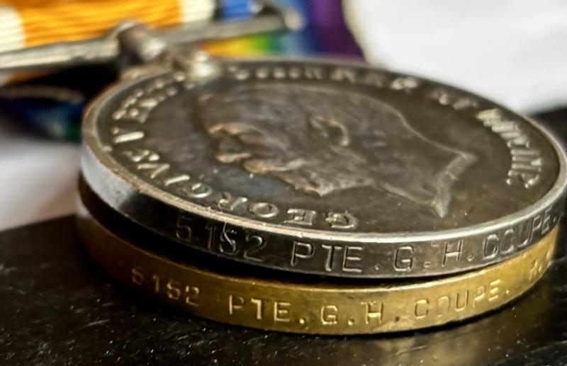 cWW1 Casualty Pair George H Coupe 6th Battalion Royal Warwickshire Regiment