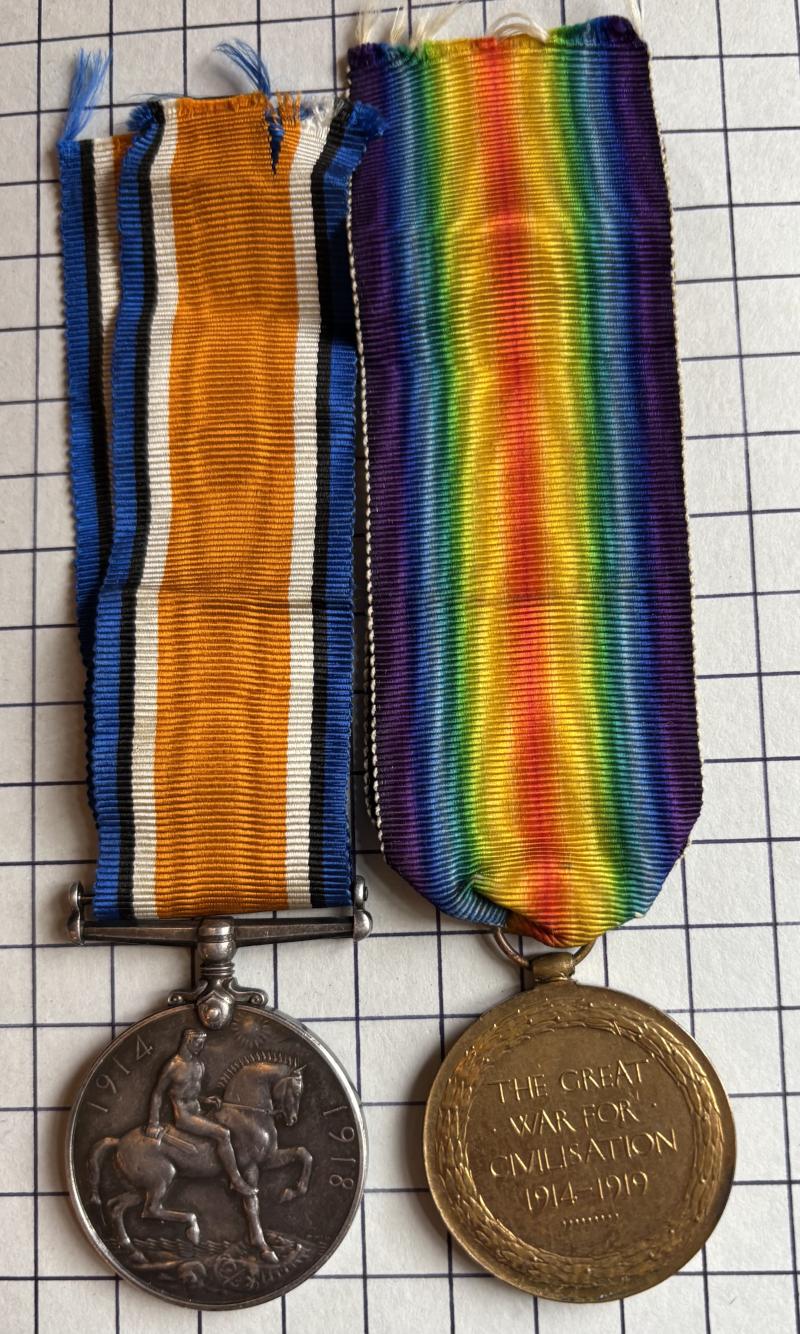 cWW1 Casualty Pair George H Coupe 6th Battalion Royal Warwickshire Regiment