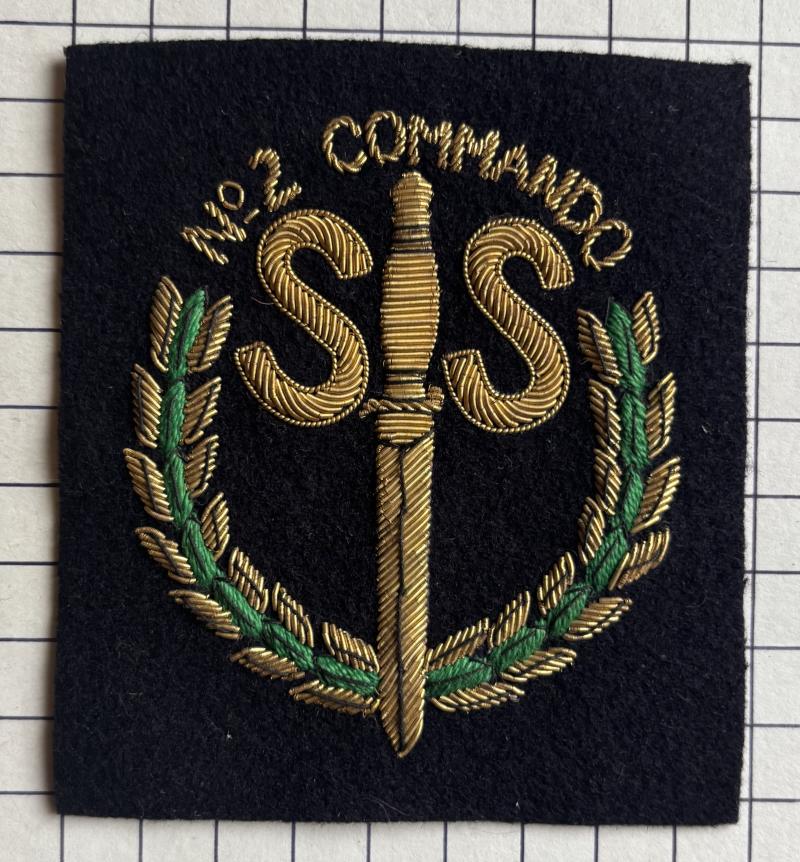 Vintage No2 Commando Army Cdo Wire Embroidered Cloth Blazer Pocket Badge Patch