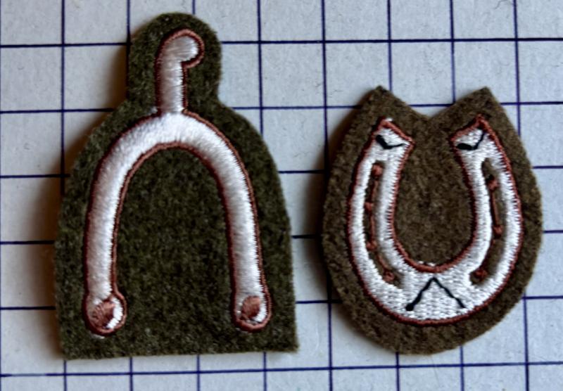 Modern Royal Horse Artillery (RHA) and Household Cavalry Regiment (HCR) Riding Instructor's Spur & Farrier Trade Patches