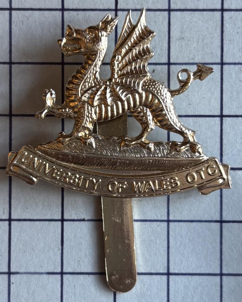 Welsh Officer Training Corps O.T.C. University of Wales O.T.C. Anodised Aluminium Cap Badge